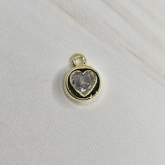 MINI CORAZÓN CIRCÓN 9MM ENCH.ORO