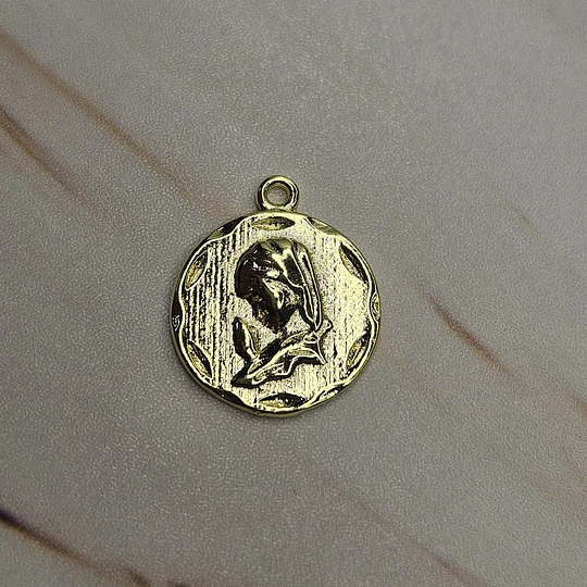MEDALLA VIRGEN NIÑA 17MM ENCH.ORO