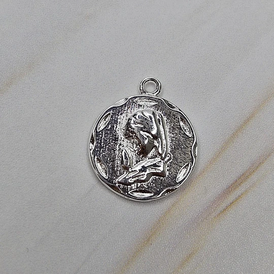 MEDALLA VIRGEN NIÑA 17MM ENCH.PLATA