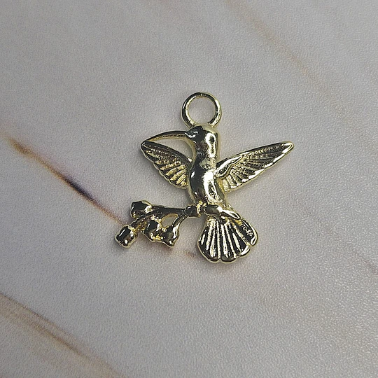 COLGANTE COLIBRI SILVESTRE 27MM ENCH.ORO
