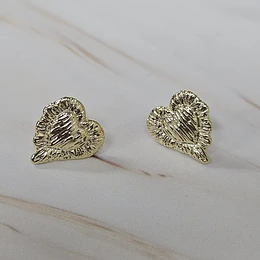 AROS CORAZÓN SATINADOS 13MM ENCH.ORO