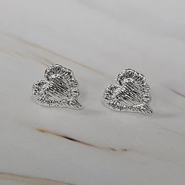 AROS CORAZÓN SATINADOS 13MM ENCH.PLATA