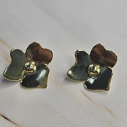AROS PÉTALOS DE FLOR 19MM ENCH.ORO