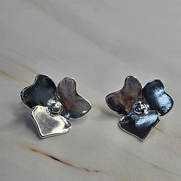 AROS PÉTALOS DE FLOR 19MM ENCH.PLATA