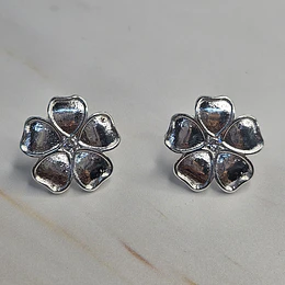 AROS FLOR FRANGIPANI CIRCÓN 16MM ENCH.PLATA