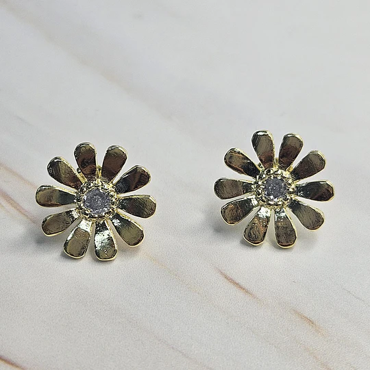AROS FLOR MARGARITA CIRCÓN 16MM ENCH.ORO
