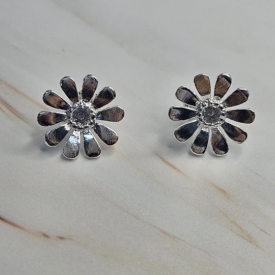 AROS FLOR MARGARITA CIRCÓN 16MM ENCH.PLATA