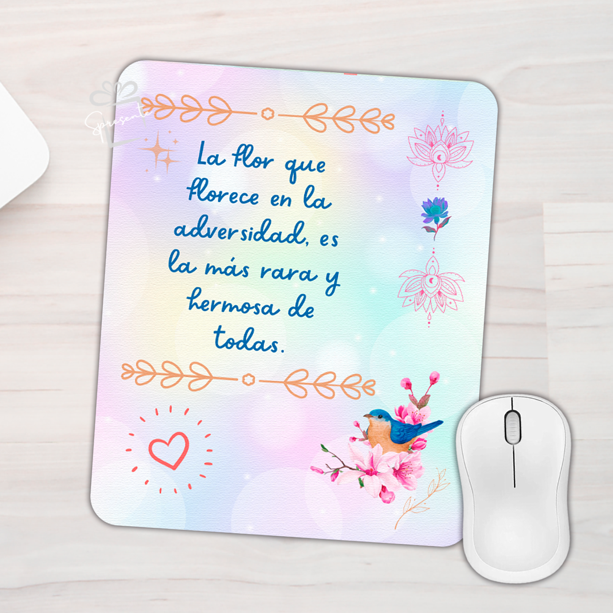 Mouse Pad Inspirador - Flor Hermosa 1