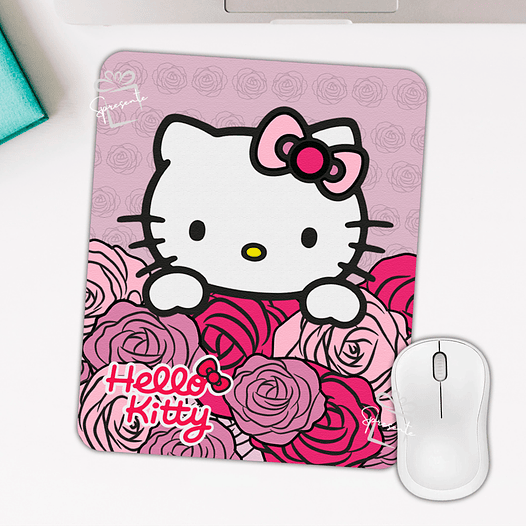 Mouse Pad Hello Kitty - Flowers