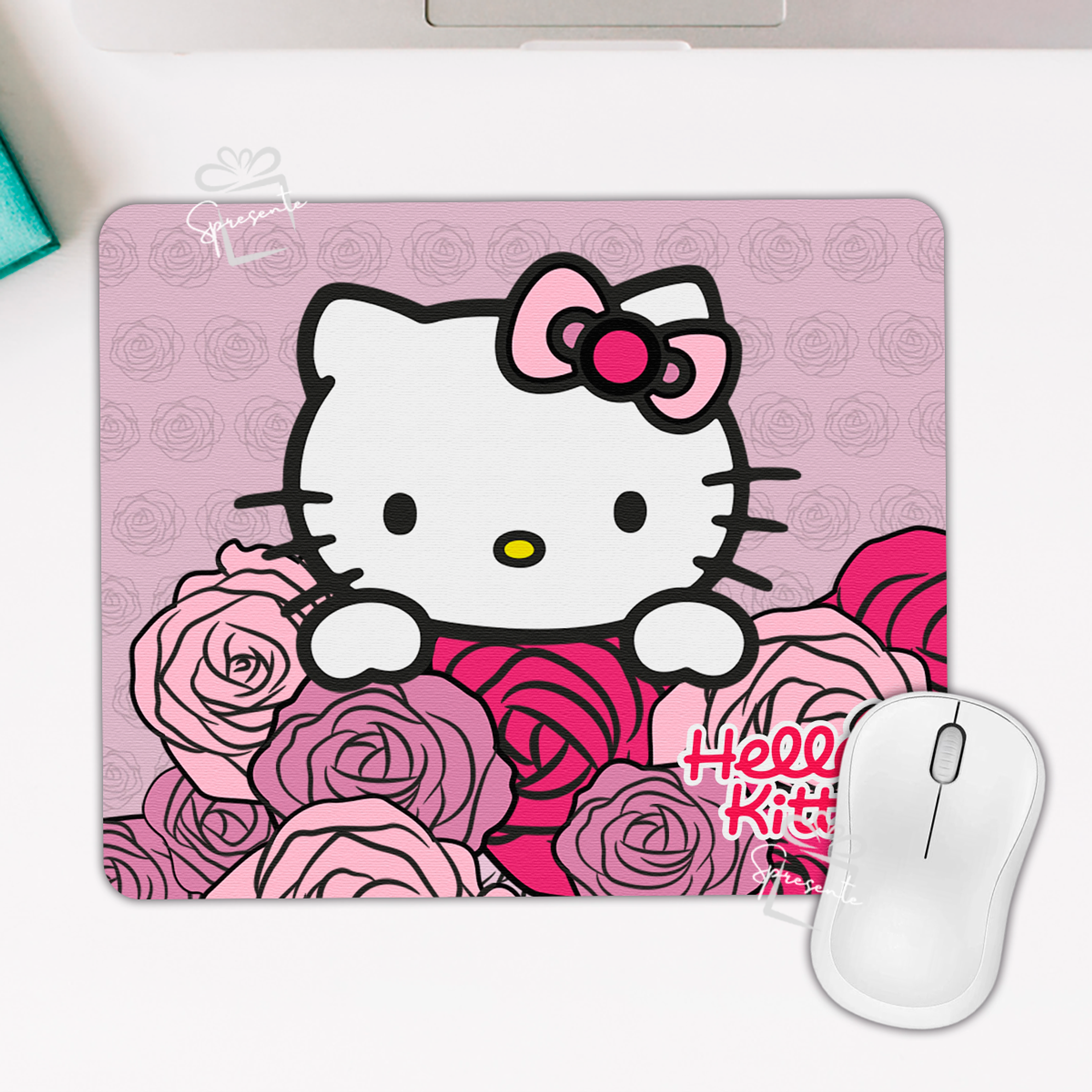 Mouse Pad Hello Kitty - Flowers 2