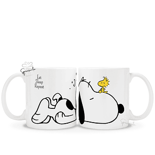 Taza Snoopy y Woodstock - Eat Sleep Repeat