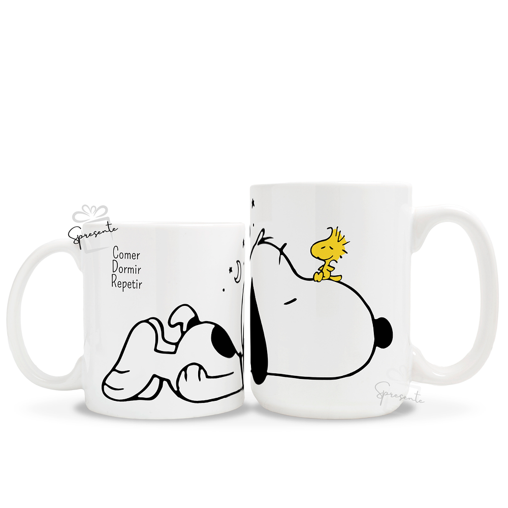 Taza Snoopy y Woodstock - Comer Dormir Repetir