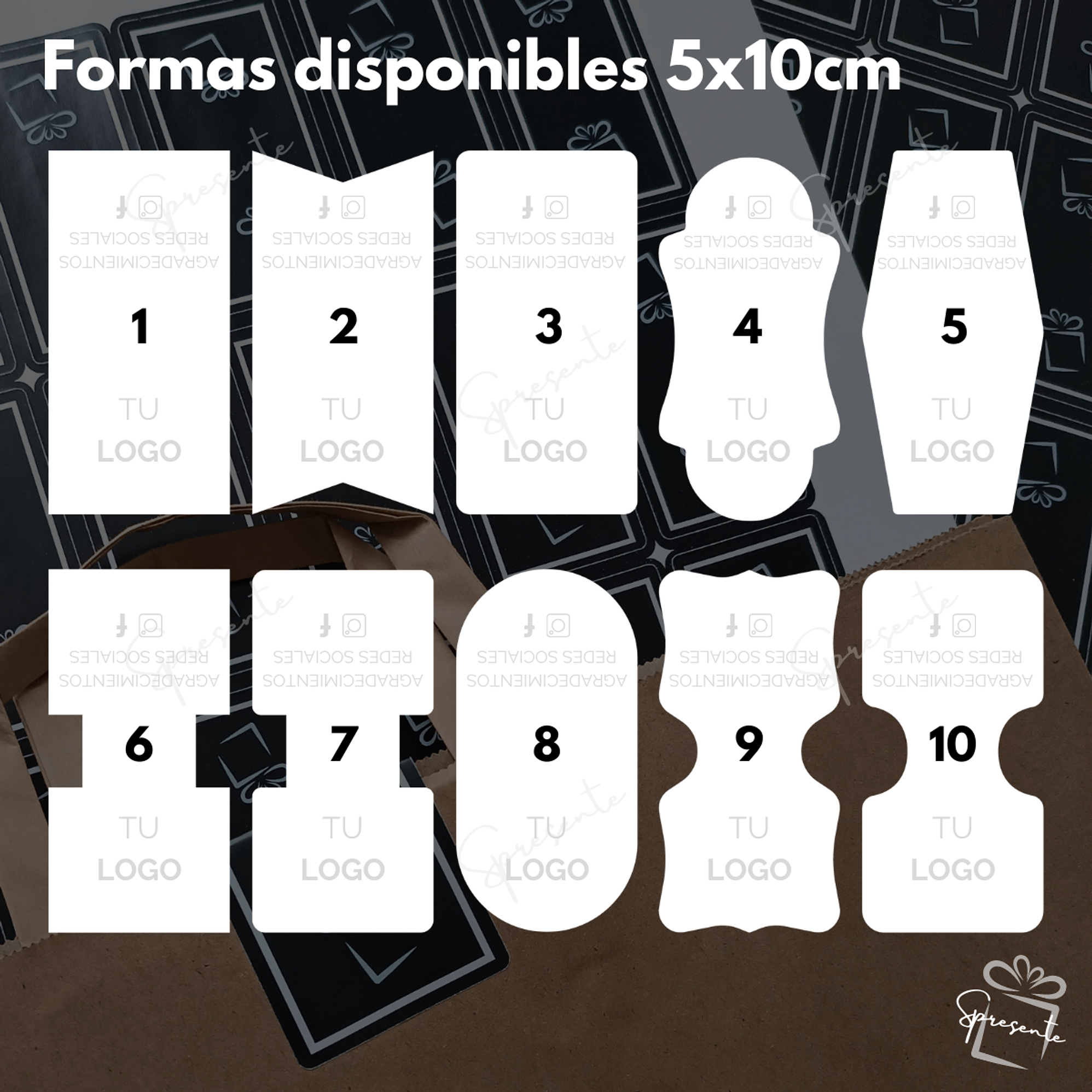 Stickers Cierre de Bolsas o Cajas 5x10 cm Personalizados | Papel Semibrillo 2