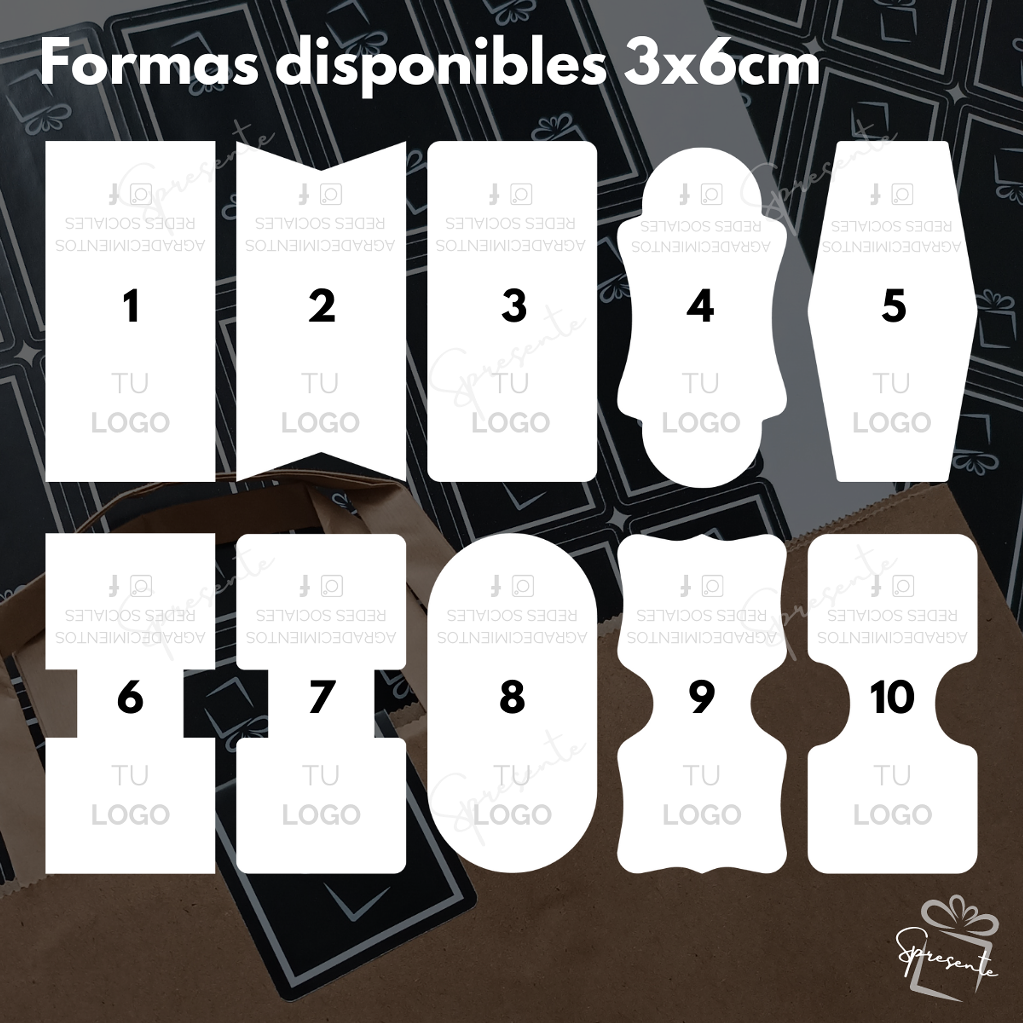 Stickers Cierre de Bolsas o Cajas 3x6 cm Personalizados | Papel Semibrillo 2