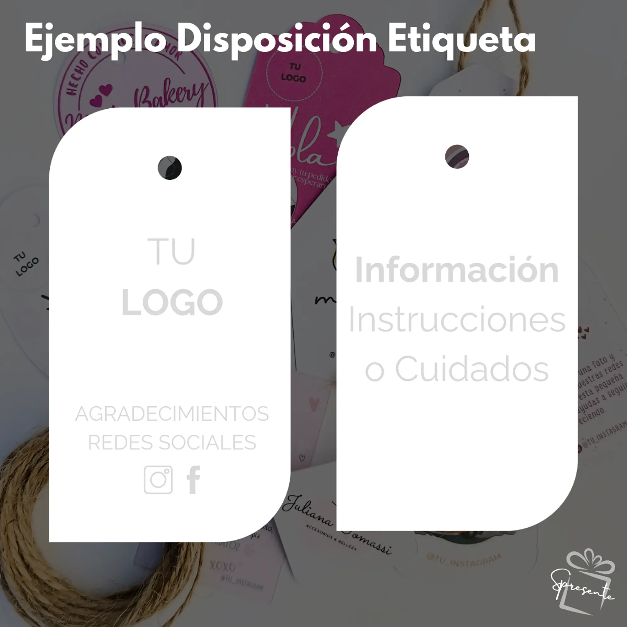 200 Etiquetas 9x5cm Personalizadas | Hang Tag 5