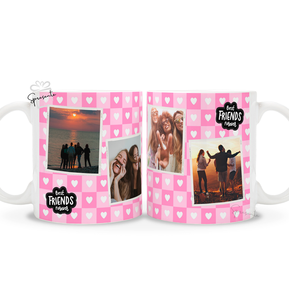 Taza Best Friends Forever Rose | Personalizada