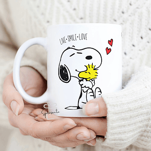 Taza Snoopy y Woodstock - Live Smile Love
