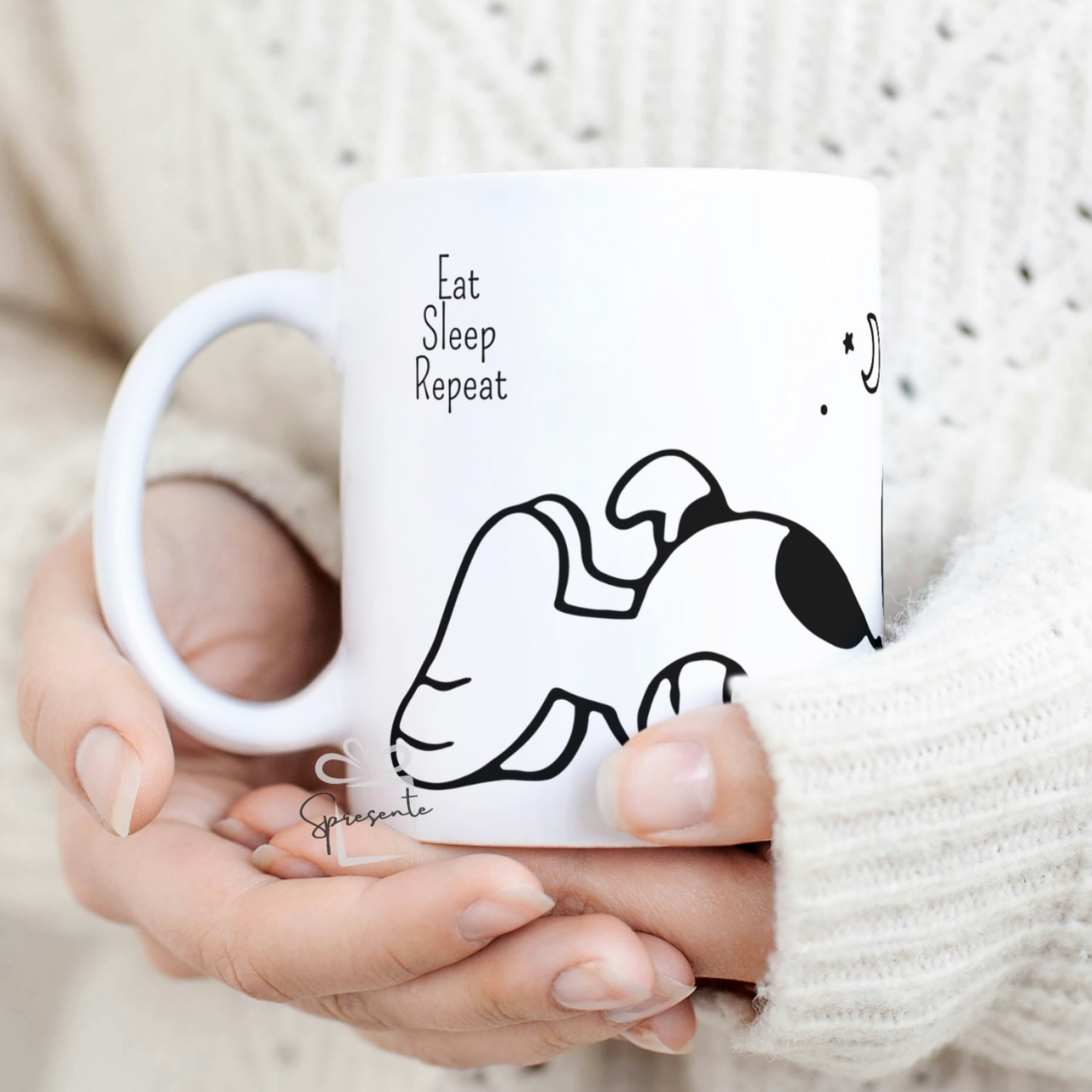 Taza Snoopy y Woodstock - Eat Sleep Repeat 2