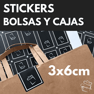 Stickers Cierre de Bolsas o Cajas 3x6 cm Personalizados | Papel Semibrillo