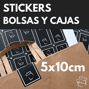 Stickers Cierre de Bolsas o Cajas 5x10 cm Personalizados | Papel Semibrillo