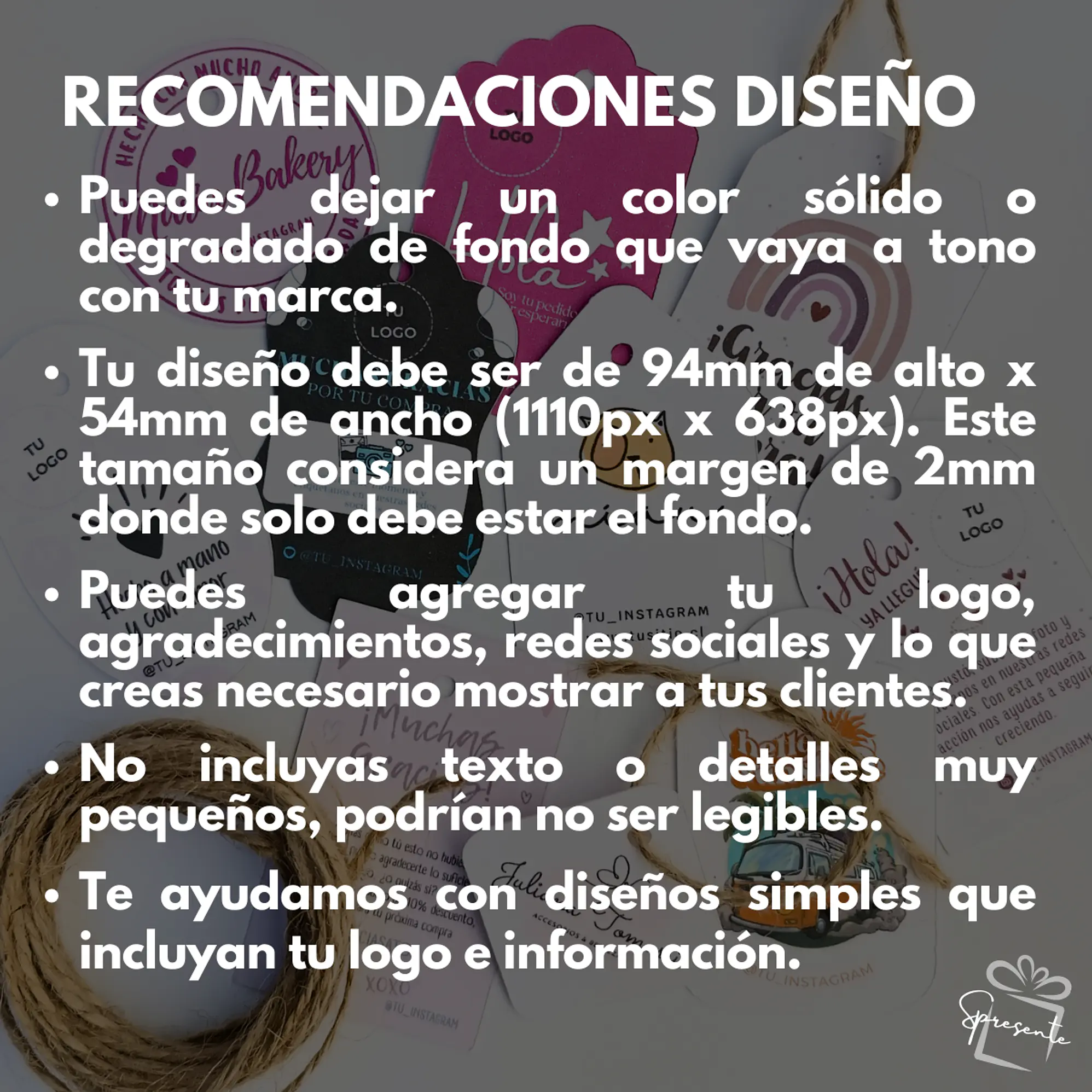 200 Etiquetas 9x5cm Personalizadas | Hang Tag 6