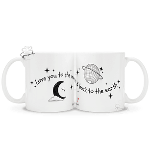 Taza Love You To The Moon | Personalizada Parejas