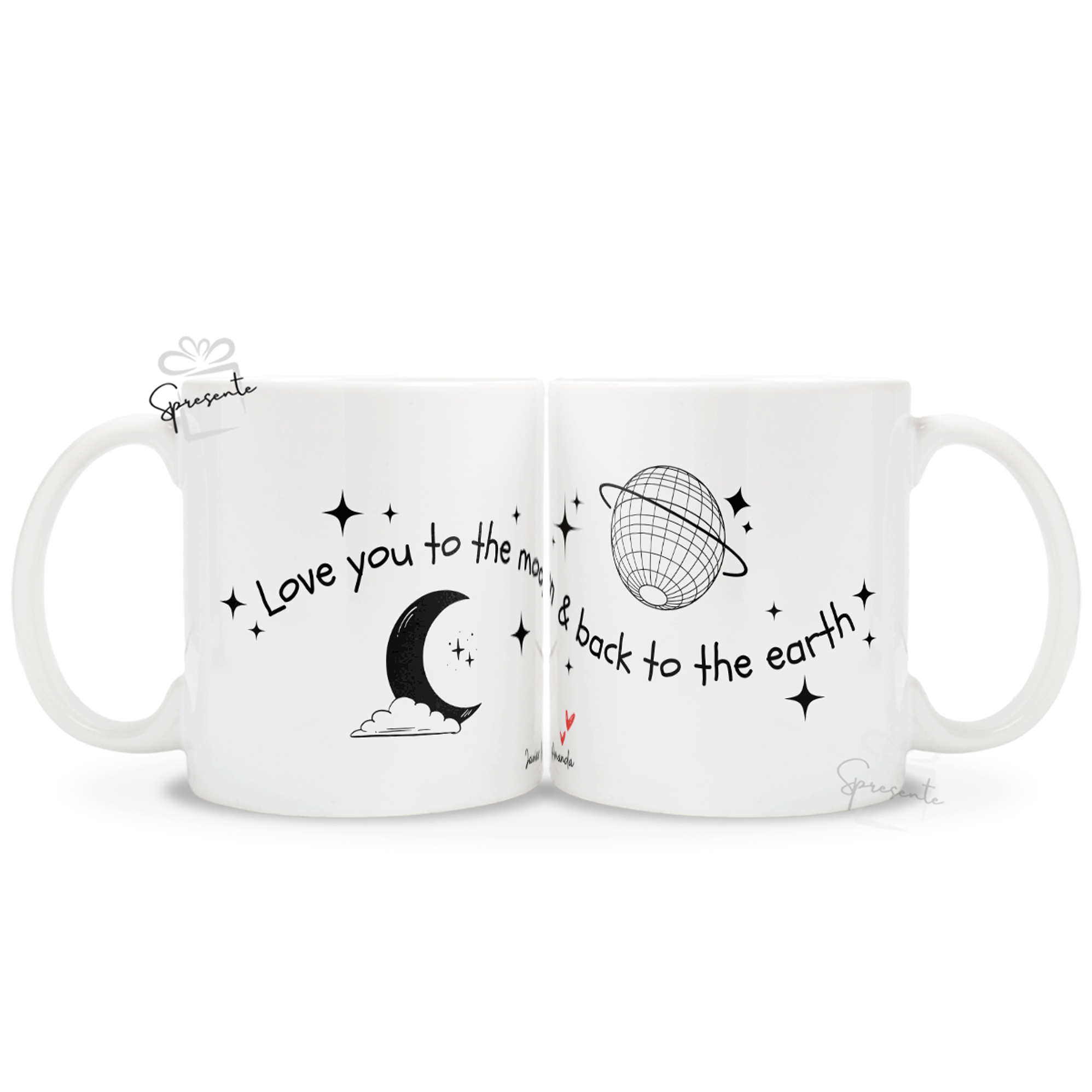 Taza Love You To The Moon | Personalizada Parejas 1