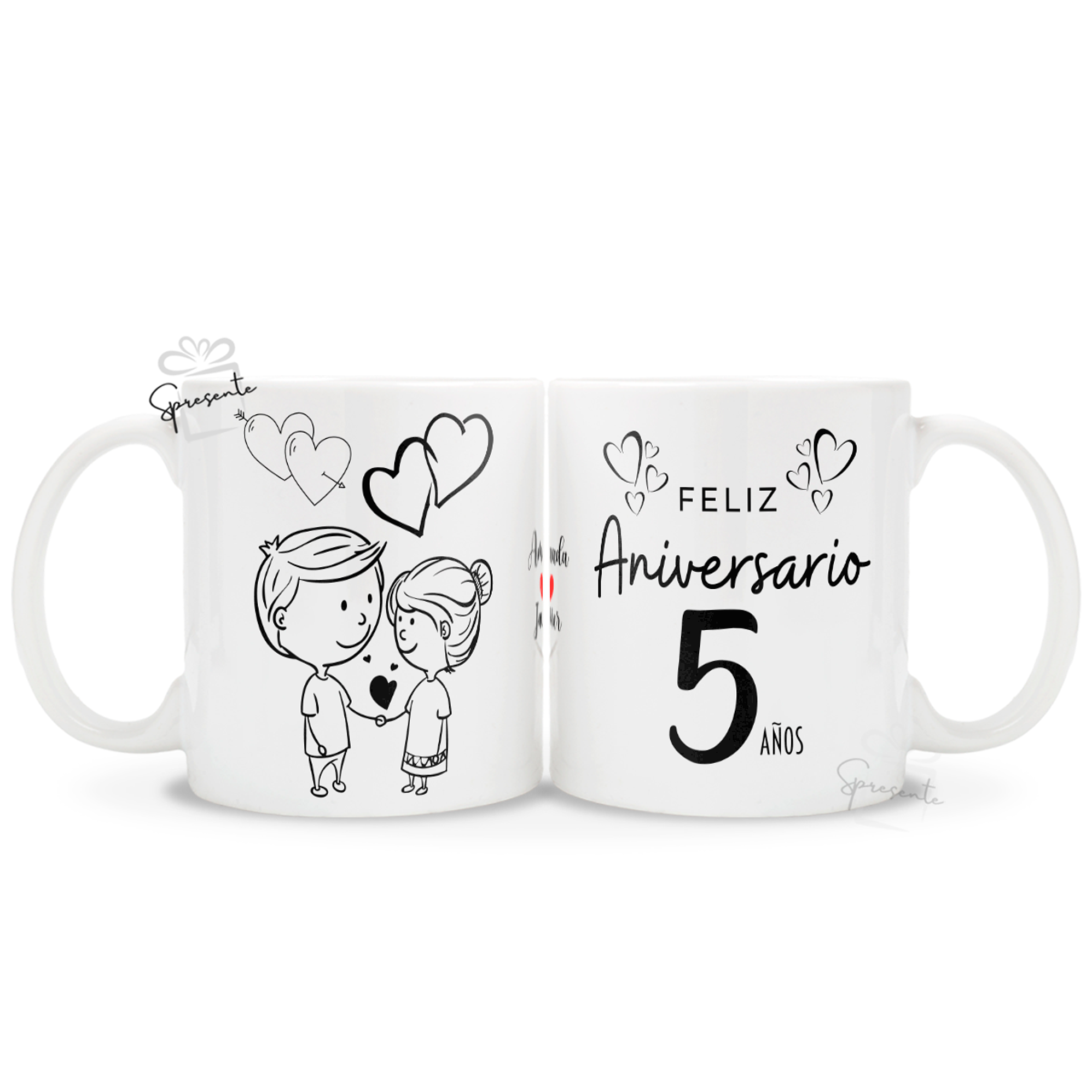 Taza Feliz Aniversario Personalizada | Parejas 1