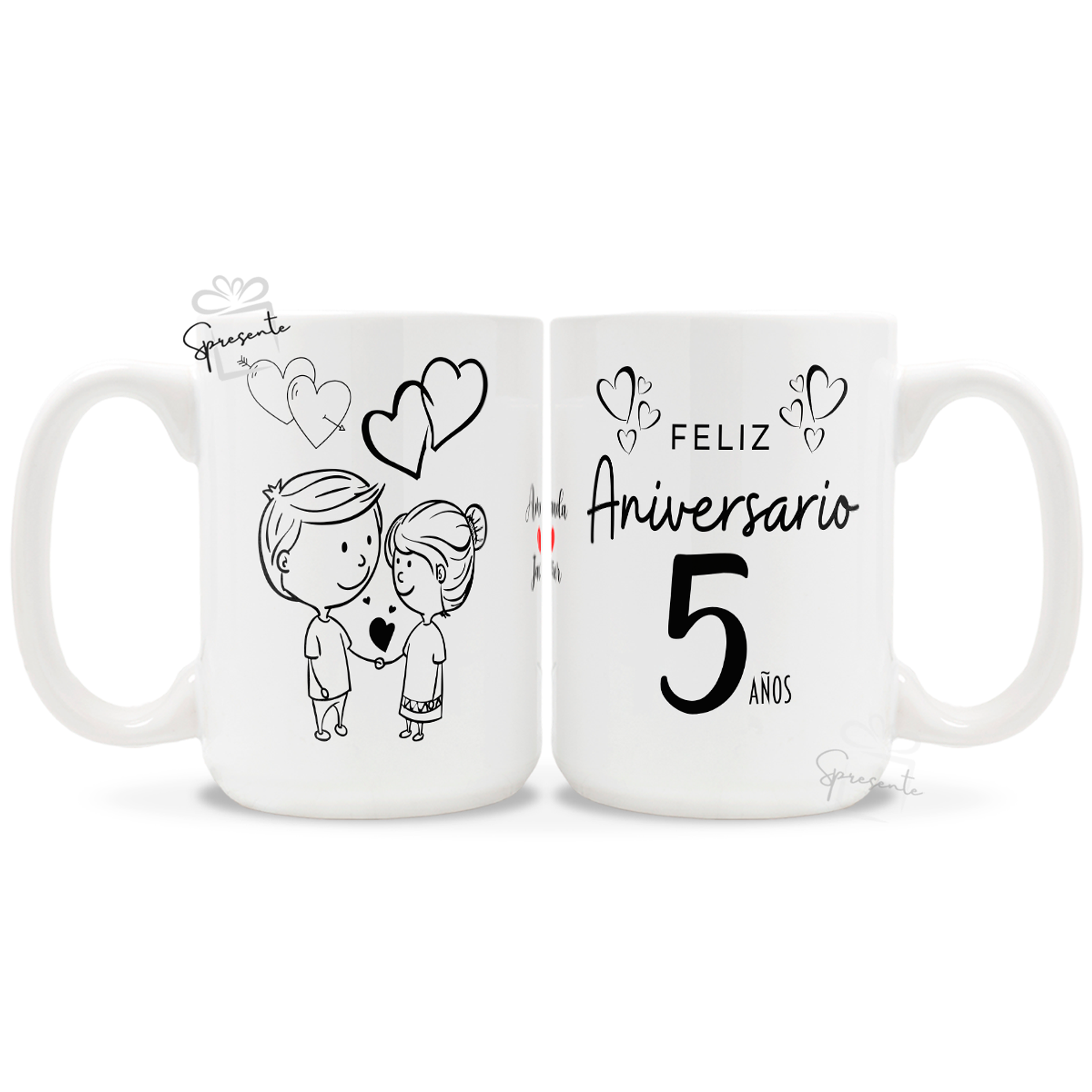 Taza Feliz Aniversario Personalizada | Parejas 2
