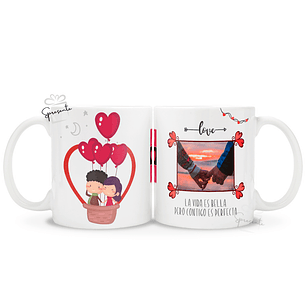Taza Paseo de Amor en San Valentín | Personalizada Parejas