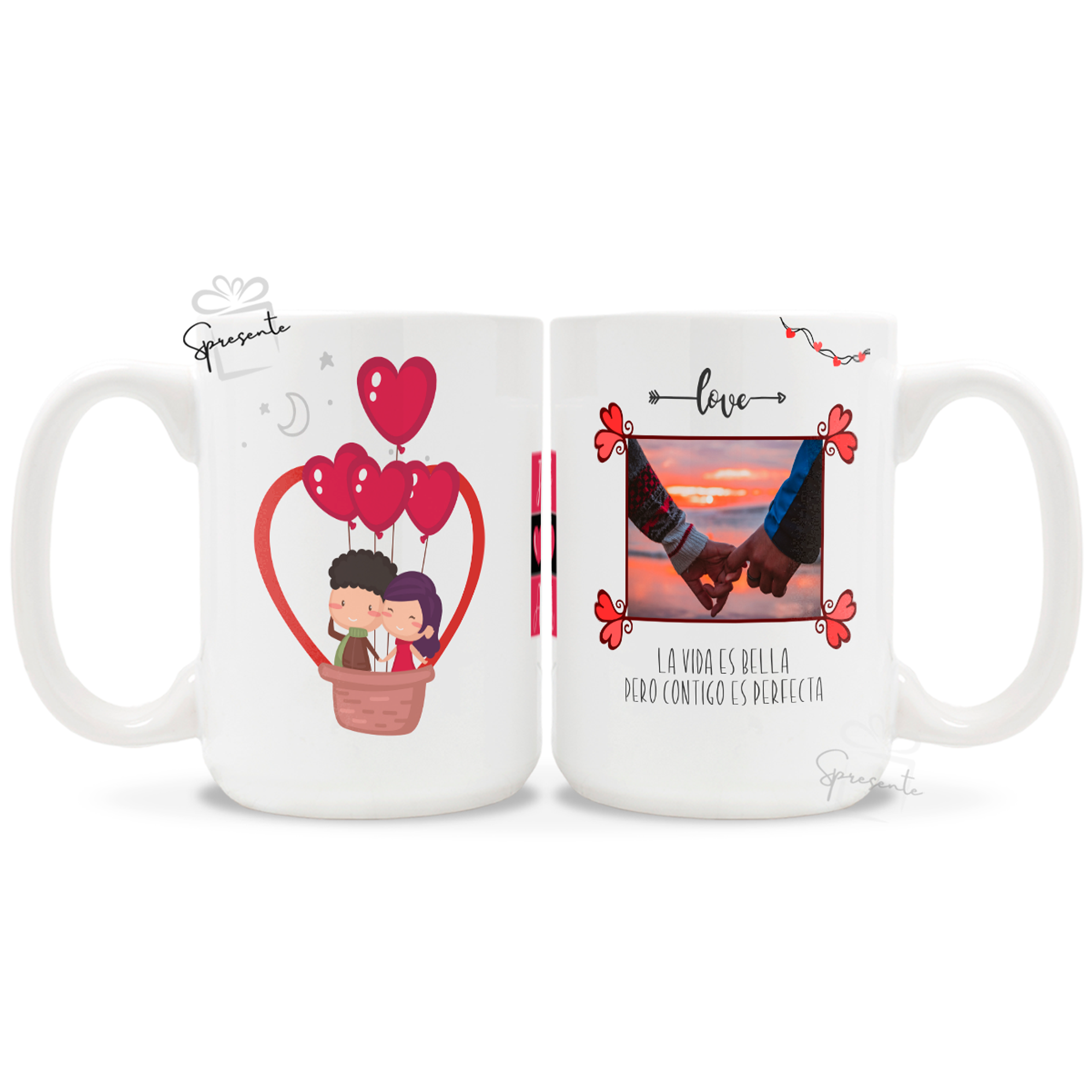 Taza Paseo de Amor en San Valentín | Personalizada Parejas 2