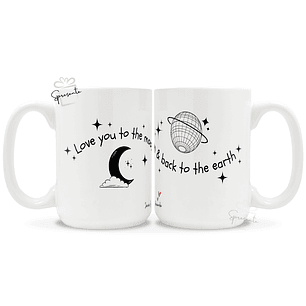 Taza Love You To The Moon | Personalizada Parejas