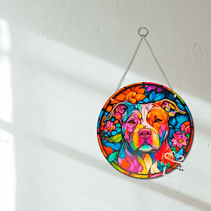 Cuadro Perro Multicolor 20cm | Atrapasol Colgante