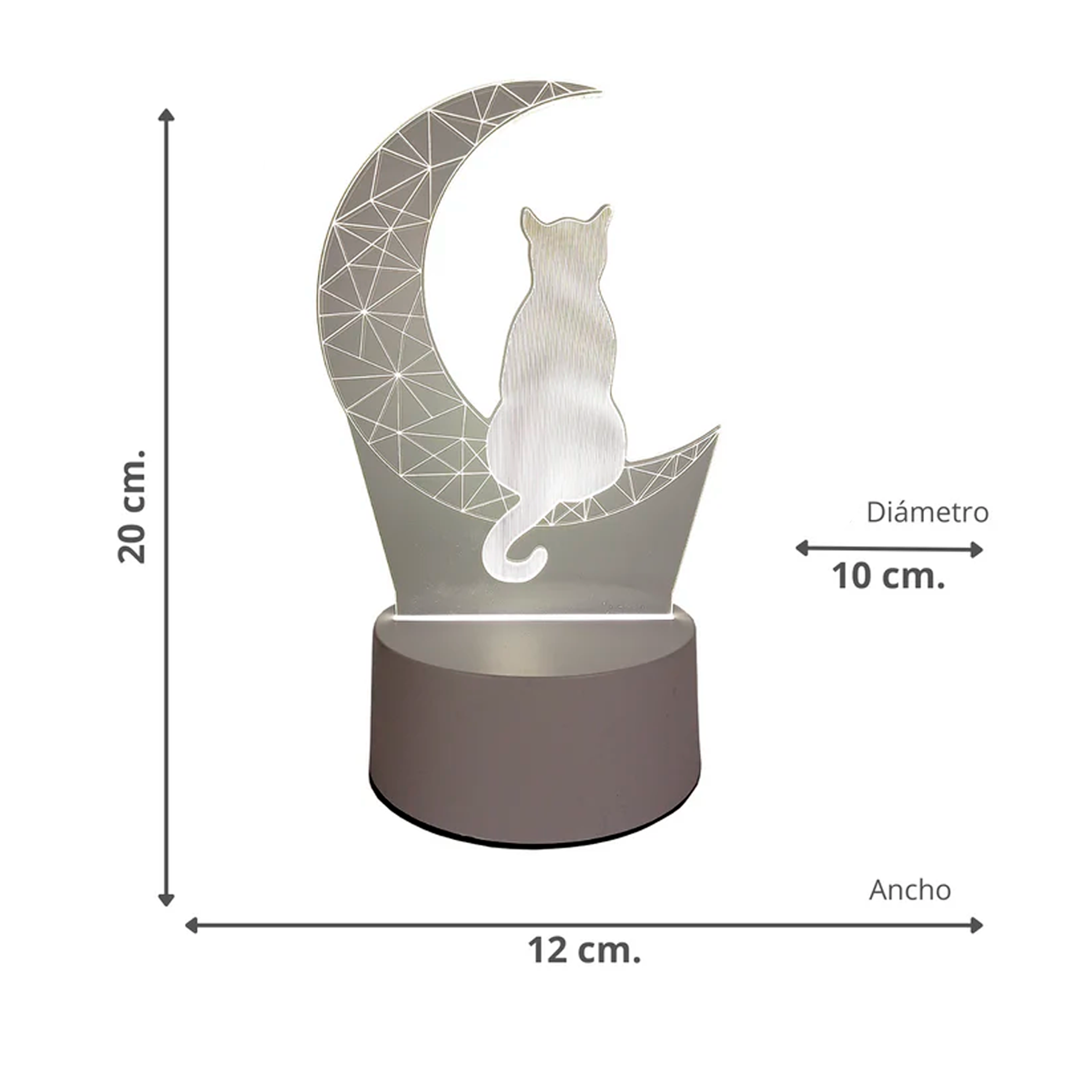 Lámpara Gato y La Luna | Acrílico LED 4