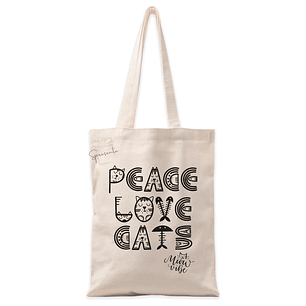 Tote Bag Peace Love Cats | Bolso Gatos