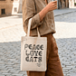 Tote Bag Peace Love Cats | Bolso Gatos - Miniatura 2