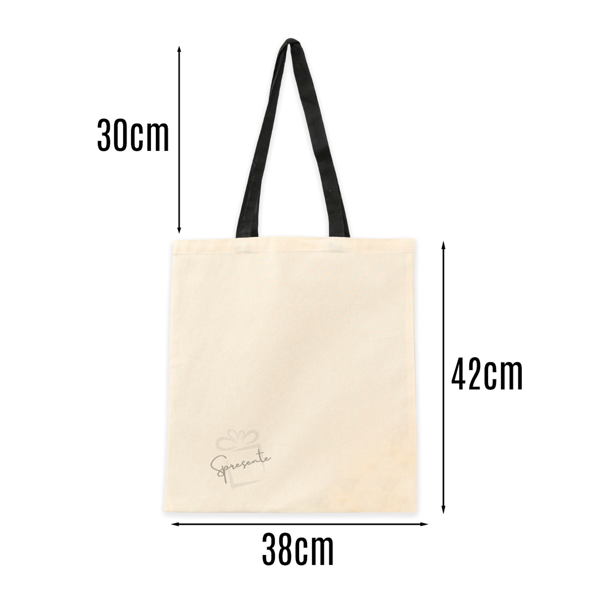 Tote Bag Personalizada 42x38 cm Mango Negro | Bolsas Corporativas 4