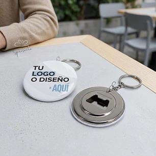 Chapitas Destapador Personalizadas Tipo Llavero con Logo | 56mm