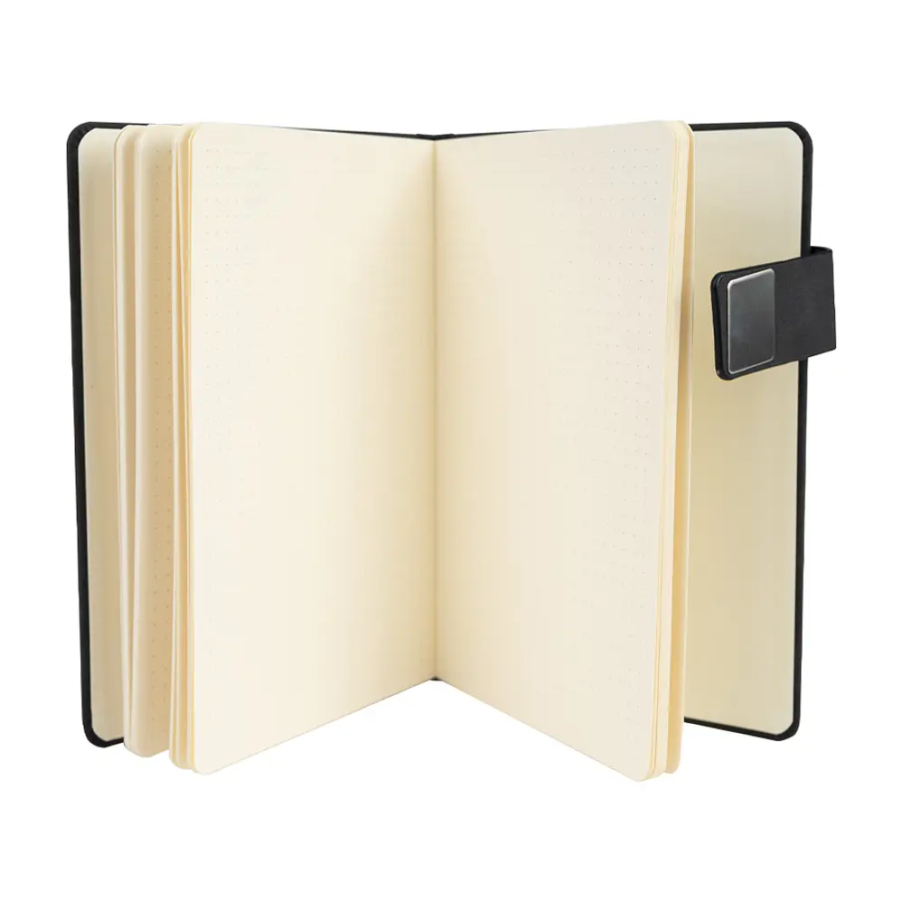 Cuaderno Deluxe Negro Personalizado con Logo A5 | Ecocuero 2