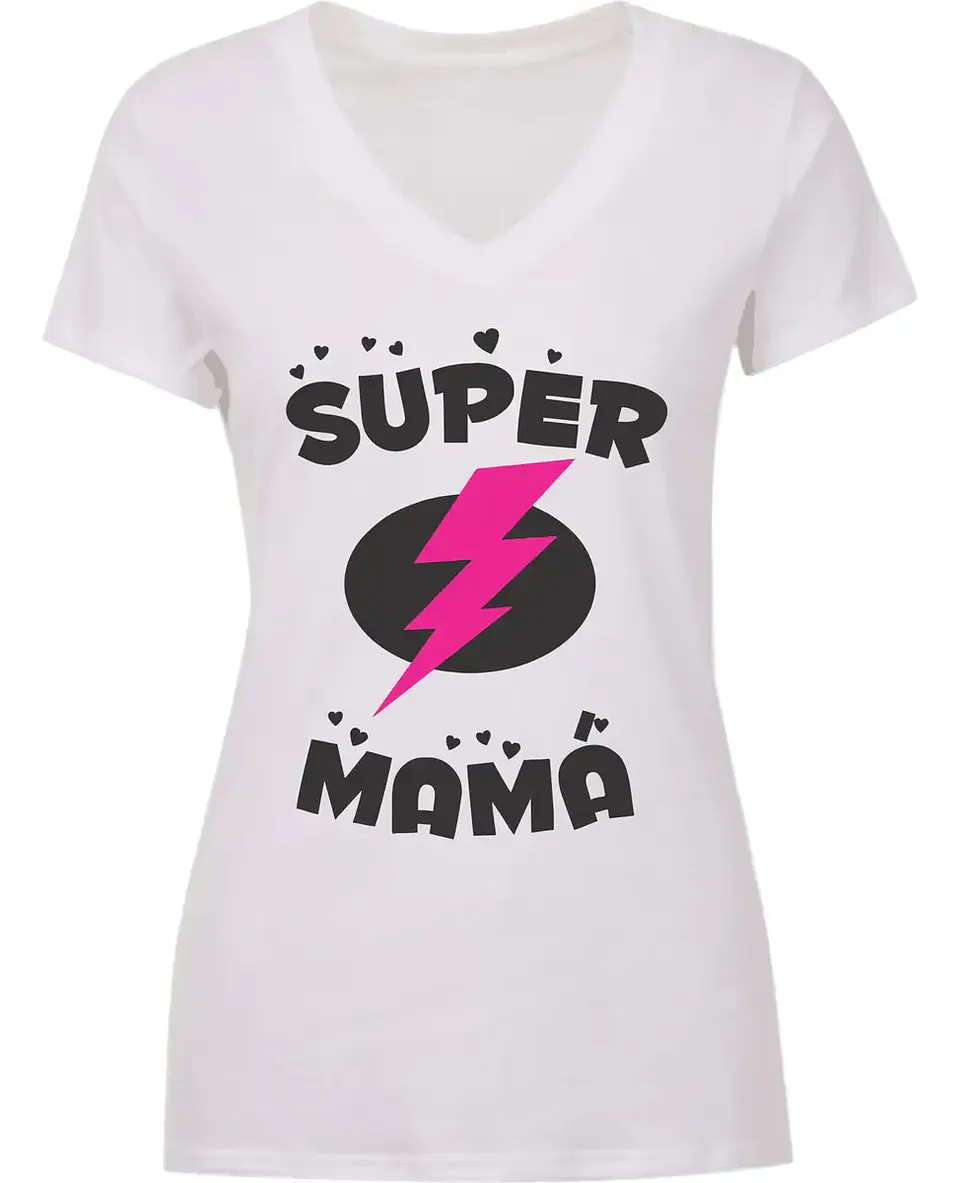 Playera estampada para dama cuello en V 2