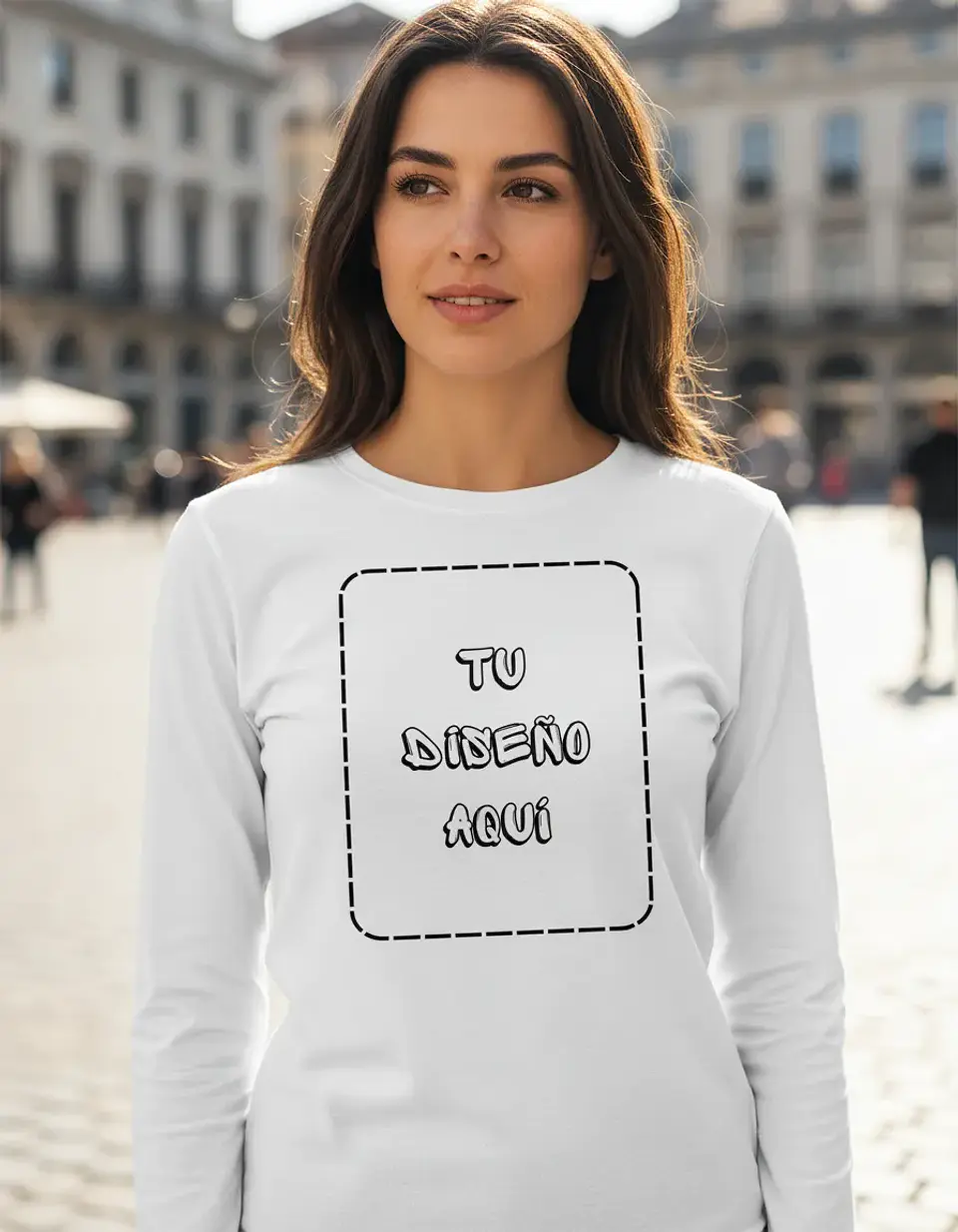 Playera estampada de manga larga unisex 2