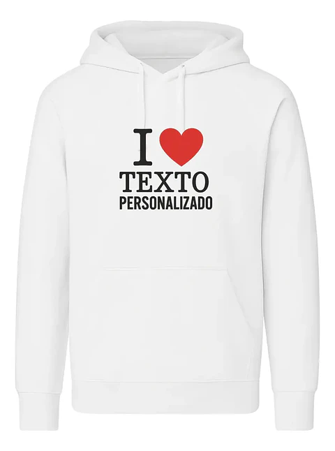 Sudadera blanca con gorro y cangurera