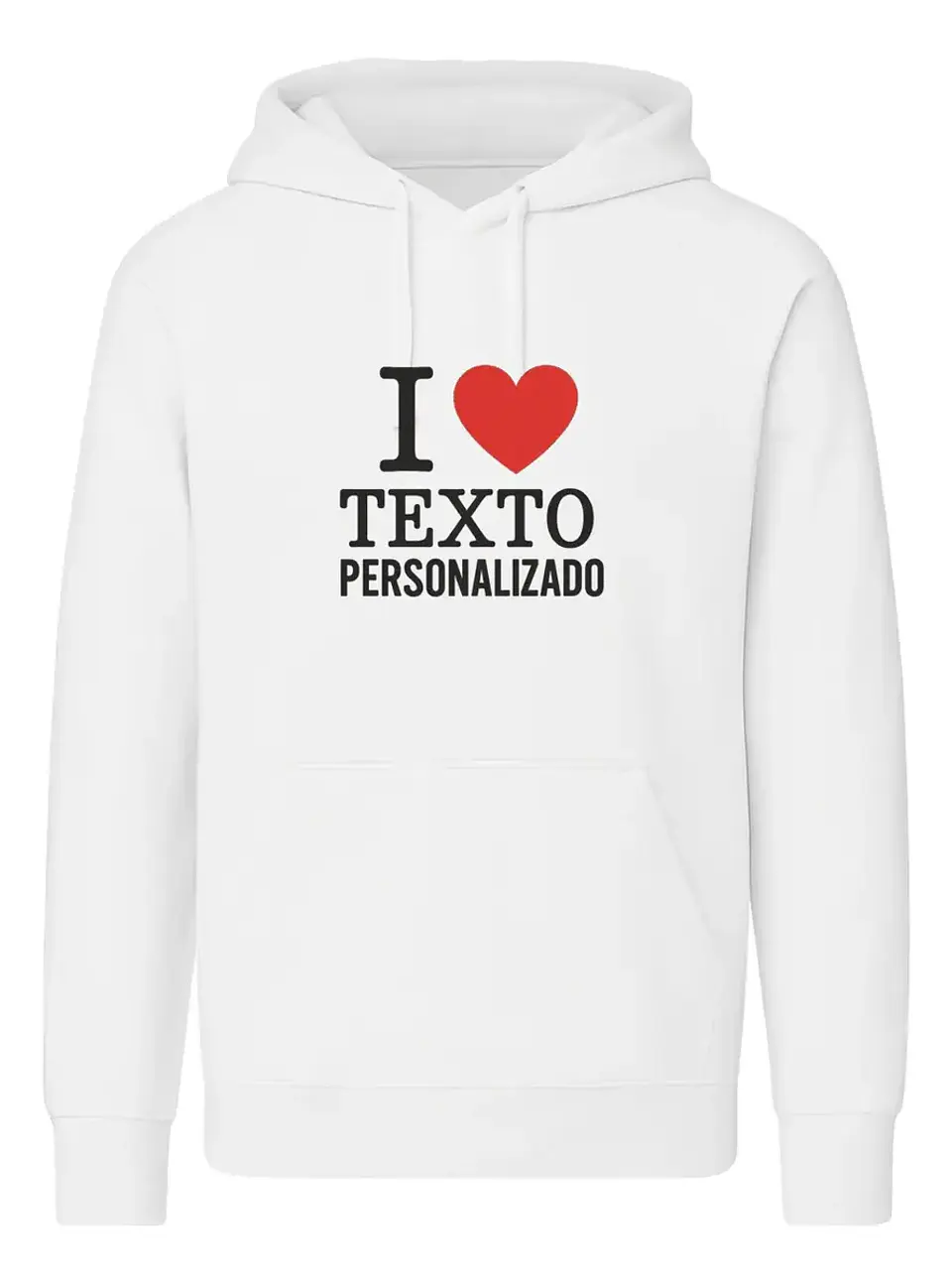 Sudadera blanca con gorro y cangurera 1