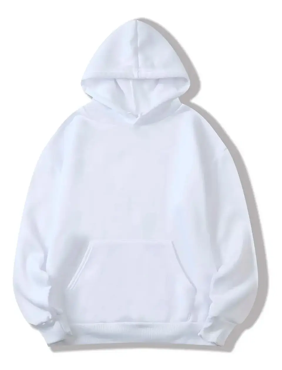 Sudadera blanca con gorro y cangurera 2