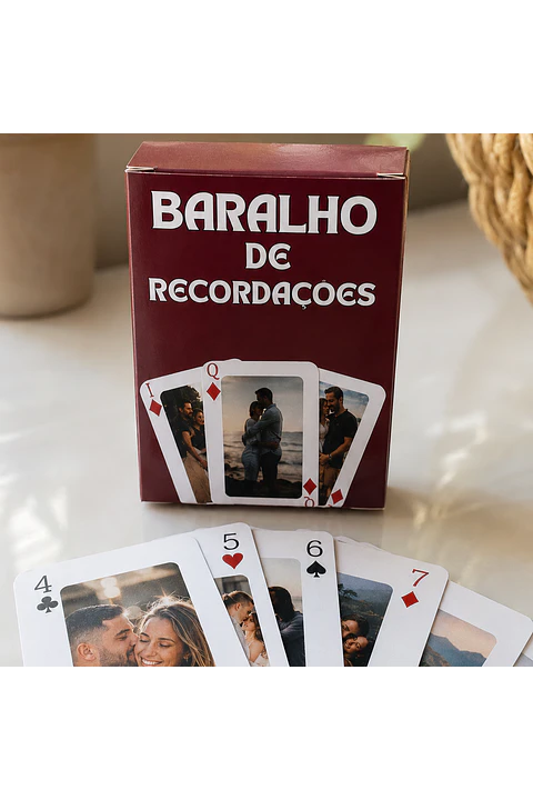 Molde Baralho de Recordações Personalizado editável no Canva 