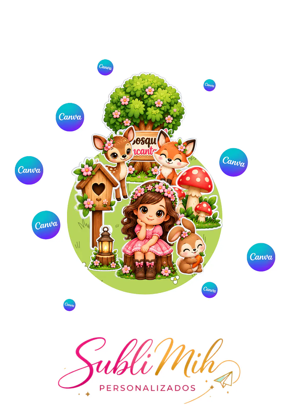 Kit Festa Bosque encantado Editável no canva 1