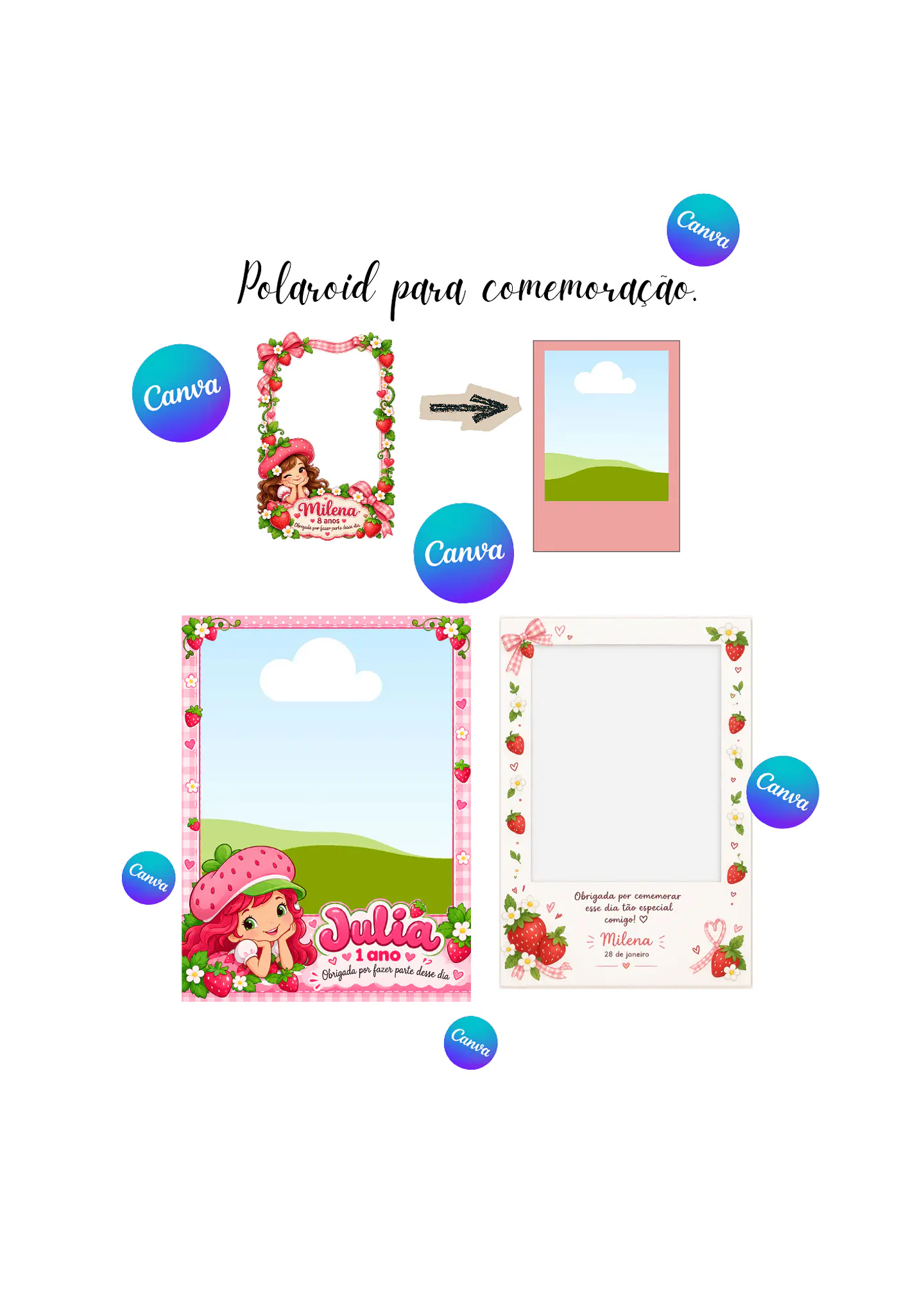 MOLDE DE FOTOS POLAROID EDITÁVEL NO CANVA + PROMPTS PARA IA 1