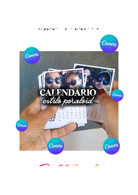 Calendário 12 Memórias — Modelo Polaroid Arquivo Canva