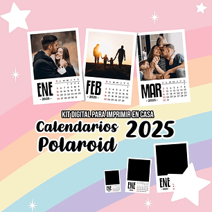 Pack Calendarios Mignon Pared Polaroid 2025 Archivos Pdf y Editables Power Point