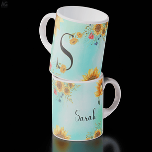 26 Diseños Plantillas Tazas Girasoles Iniciales Archivos Editables Photoshop y Jpg